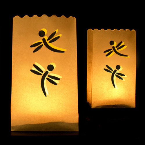 Dekorative Windlichter - Lichttütten aus Papier 15x27x9 cm 