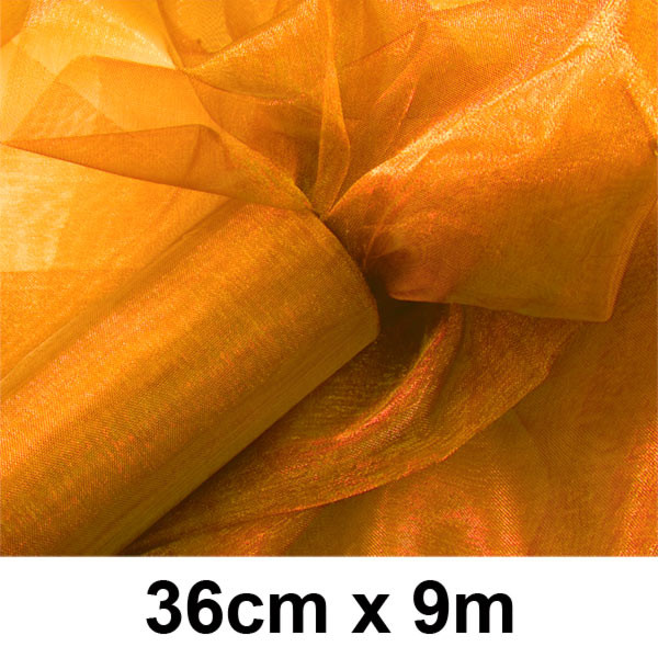 Organzaband 36 cm - orange (9 m / Rolle)