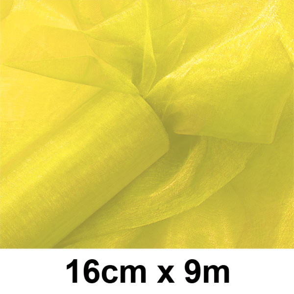 Organzaband - geschnitten 16 cm - gelb (9 m / Rolle)