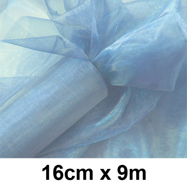 Organzaband - geschnitten 16 cm - hellblau (9 m / Rolle)