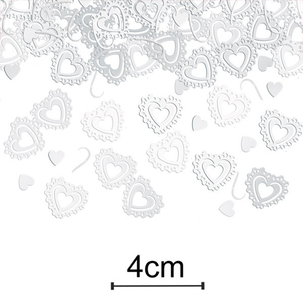Vysekávané konfety Srdce - bílá ( 15 g/bal )