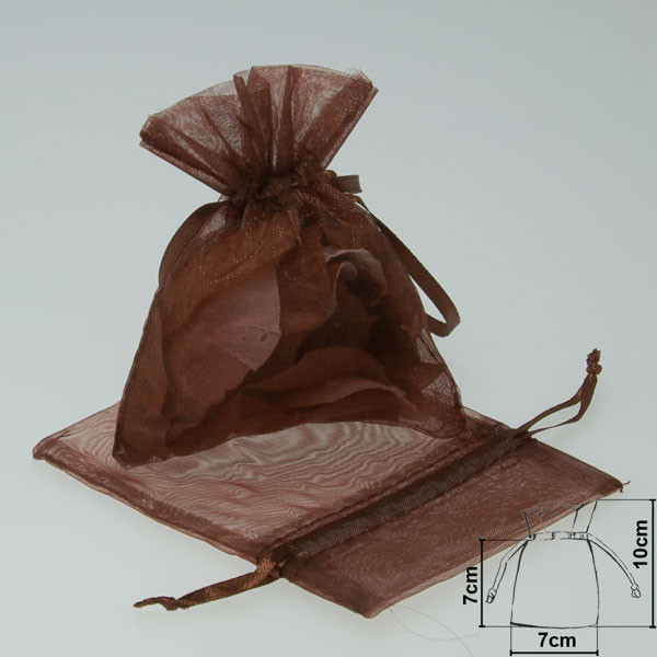 Organzabeutel 7 x 10 cm - schokoladenbraun (10 St./ Verp.)