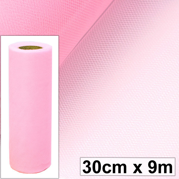 Tüll zum Arragieren 30 cm - rosa (9 m /Rolle )