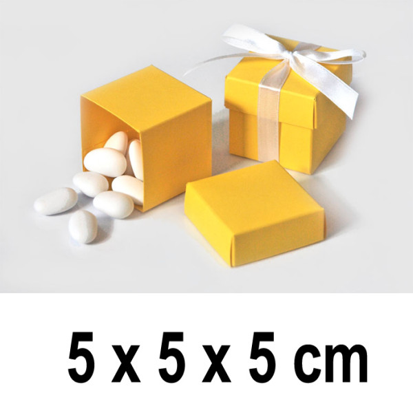 Geschenkbox CUBE 5 x 5 x 5 cm - gelb (10 St./ Verp.)
