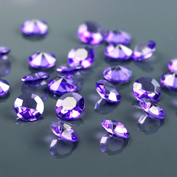  Dekosteine, Diamanten  Ø 12 mm - violett (100 St. / Verp.)