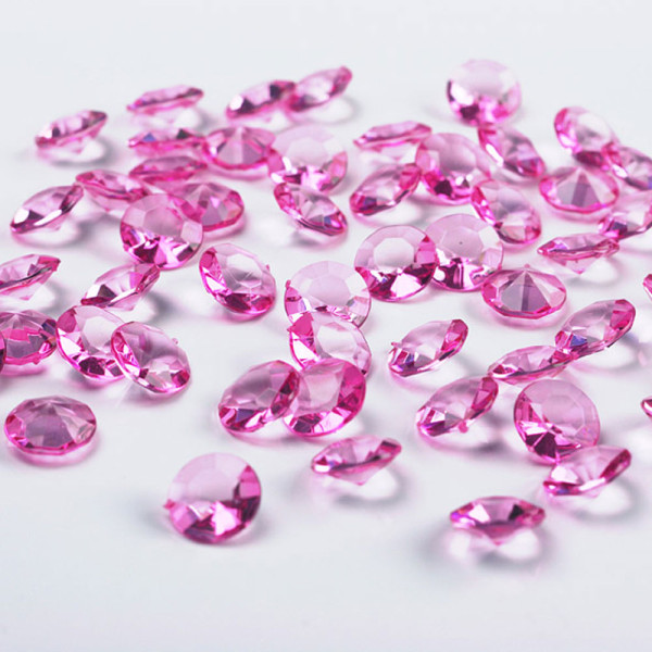 Dekorationsteine, Diamanten Ø 12 mm - rosa (100 St./ Verp.)