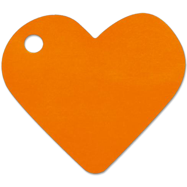 Platzkärtchen  4x4 cm - Herz - orange (10 St./ Verp.)