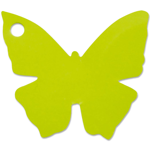 Svatební jmenovka 4x4cm - motýlek - světle zelená(10ks/bal)