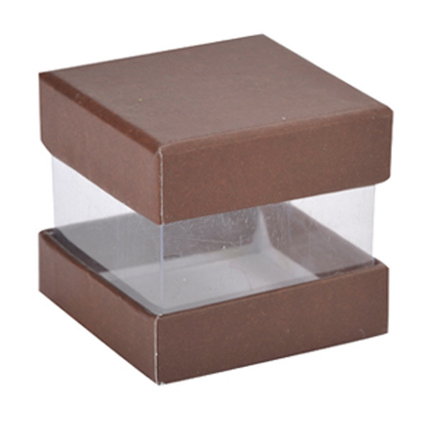 Geschenkbox, 4 x 4 x 4 cm - schokoladenbraun ( 6 St./ Verp.)