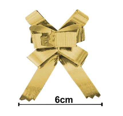 Goldene Zugschleife Basic 1/25 METAL - gold (50St./Verp.)