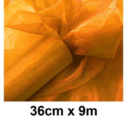 Organzaband 36 cm - orange (9 m / Rolle)