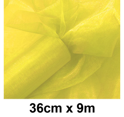 Organzaband 36 cm - gelb (9 m / Rolle )