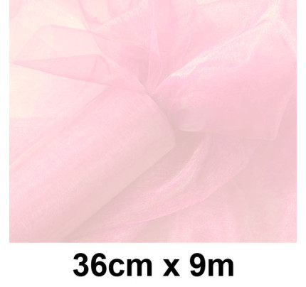 Organzaband 36 cm - rosa (9 m / Rolle )