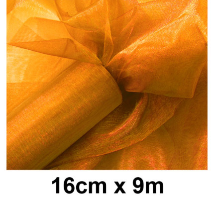Organzaband - geschnitten 16 cm - orange (9 m / Rolle)