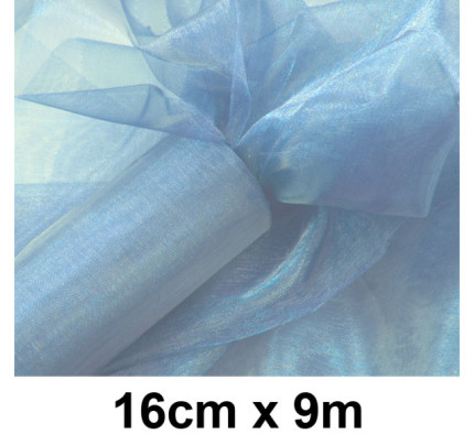 Organzaband - geschnitten 16 cm - hellblau (9 m / Rolle)