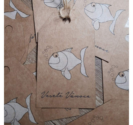 Weihnachtsgeschenk Tags - weißer Fisch (10 St./Pkg) - 1 - B1847-0005-HAUPT-DE