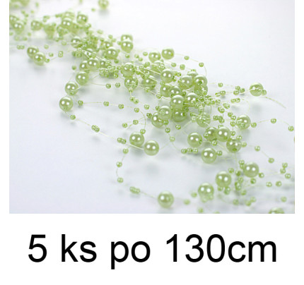 Perlengirlanden 1,3 m - hellgrün  (5 St./ Verp.)