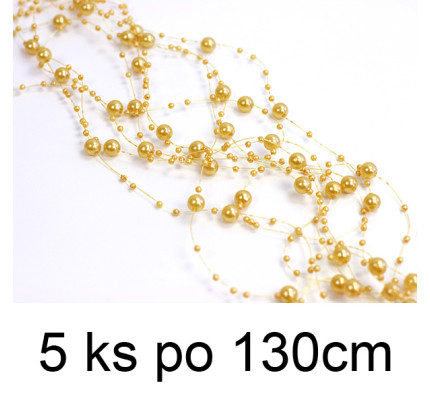 Perlengirlanden 1,3 m - pastel gold ( 5 St./ Verp. )