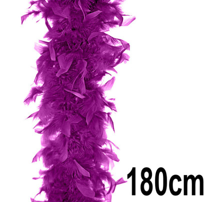 Péřové dekorační boa 180cm - švestková (1ks)
