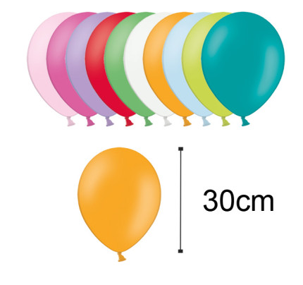 Luftballons pastell -  Ø 30 cm - Farben mix (100 Stk/Pkg)