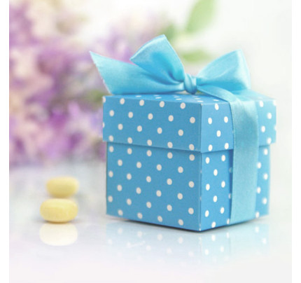 Geschenk-Box mit der Schleife - blau (10 St./ Verp.)