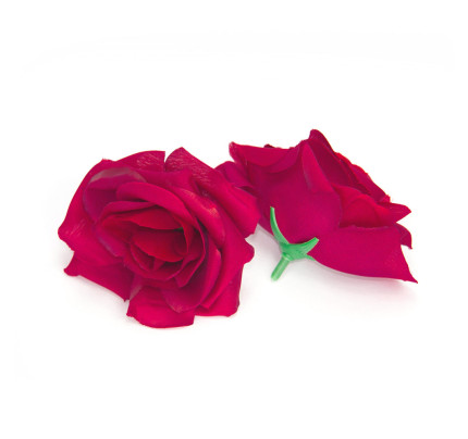 Umělá růže textilní  Ø8 cm - malinová (10 ks/bal)
