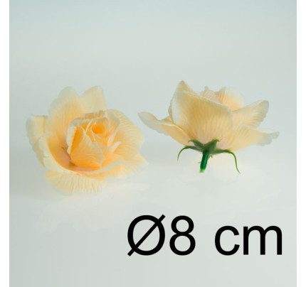 Umělá růže textilní Ø8 cm - lososová
