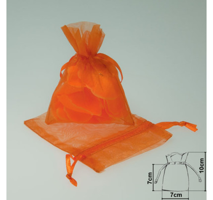 Organzabeutel 7 x 10 cm - orange (10 St. / Verp.)