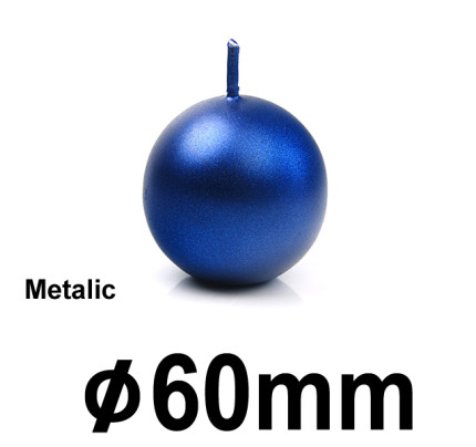 Deko - Kugelkerze METALLIC  Ø 6 cm  -dunkelblau (1 St.)