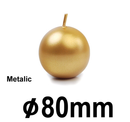 Deko - Kugelkerze METALLIC  Ø 8 cm  - gold (1 St. )
