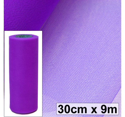Tüll zum Arragieren 30 cm - violett (9 m / Rolle )