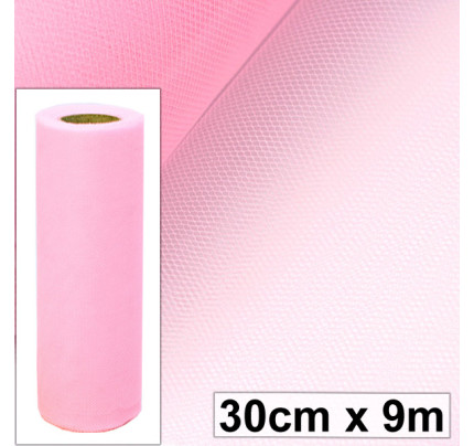 Tüll zum Arragieren 30 cm - rosa (9 m /Rolle )