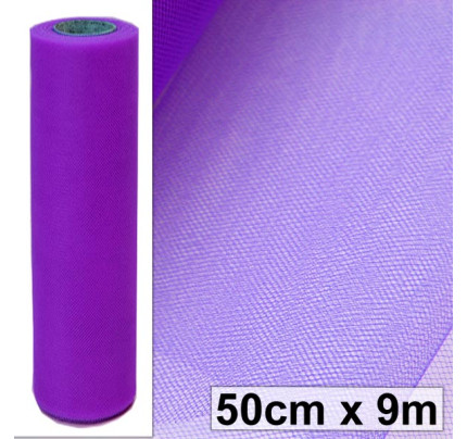 Tüll zum Arrangieren 50 cm - violett (9 m / Rolle)