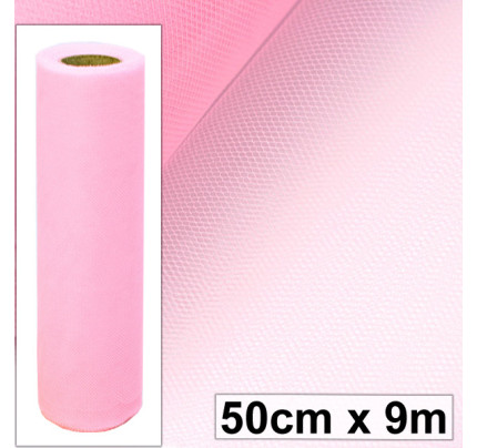 Tüll zum Arrangieren 50 cm - rosa (9 m /Rolle)