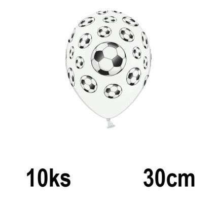 Kinder-Luftballons FUßBALL - Ø 30 cm - weiß (10 Stk/Pkg)