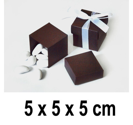 Geschenkbox CUBE 5 x 5 x 5 cm - braun (10 St./ Verp.)