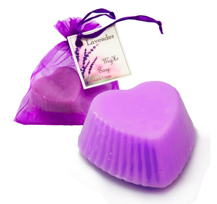 Geschenkseife HERZ 20 g -  Lavendel - lila ( 1 St.)