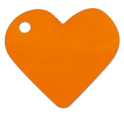 Platzkärtchen  4x4 cm - Herz - orange (10 St./ Verp.)
