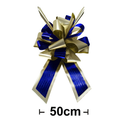 Riesenschleife Ø 50 cm - blau/gold (1St.)