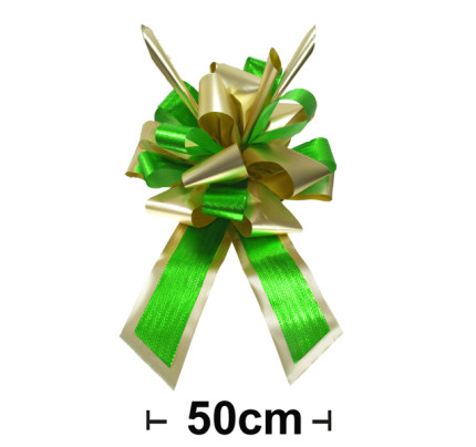 Riesenschleife Ø 50 cm - grün/gold (1St.)