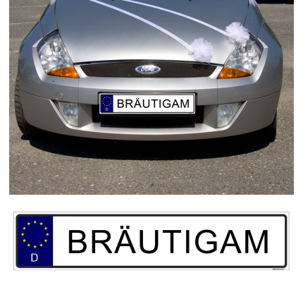 Kfz-Schild / Kennzeichen "Bräutigam" EU (1 Stk)