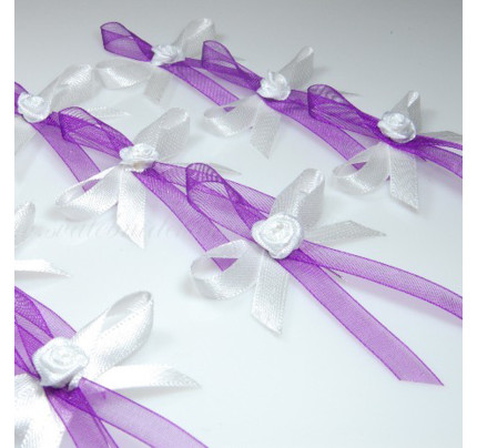 Hochzeitsanstecker Rosa - weiß, violett (1 St.)
