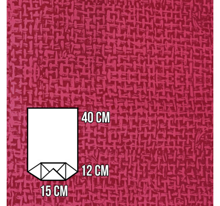 Sáček KMP 150 x 120 x 400 mm - červená, drobný křížek 4041 (25 ks / bal)