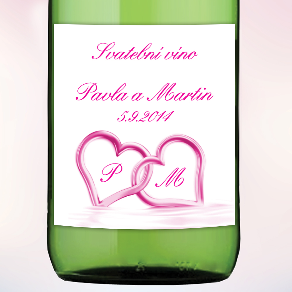 Etikety na svatební víno (6 ks/bal) - +3,53 € (2,92 € Netto)